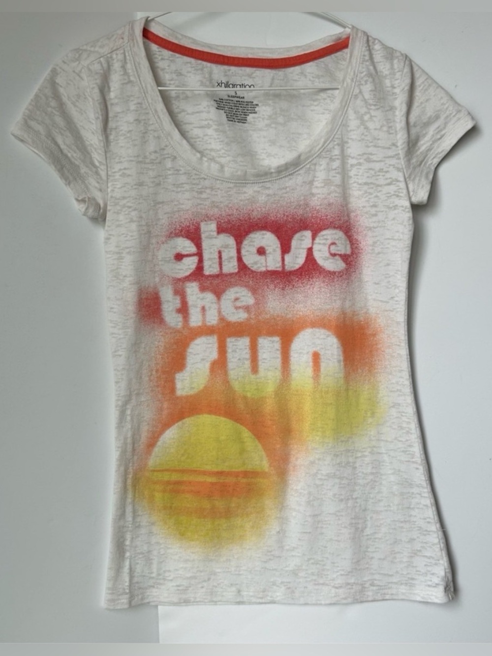 ๐ฅExhilaration Sleepwear Cream Chasing the Sun Graphic Scoop Neck Tee Shirt Sz S